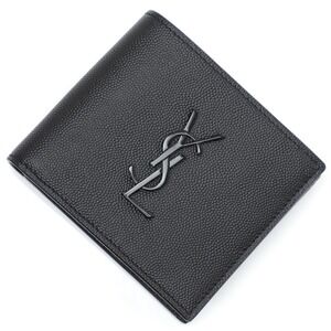 Saint Laurent MONOGRAM Bi fold Wallet Coin Black